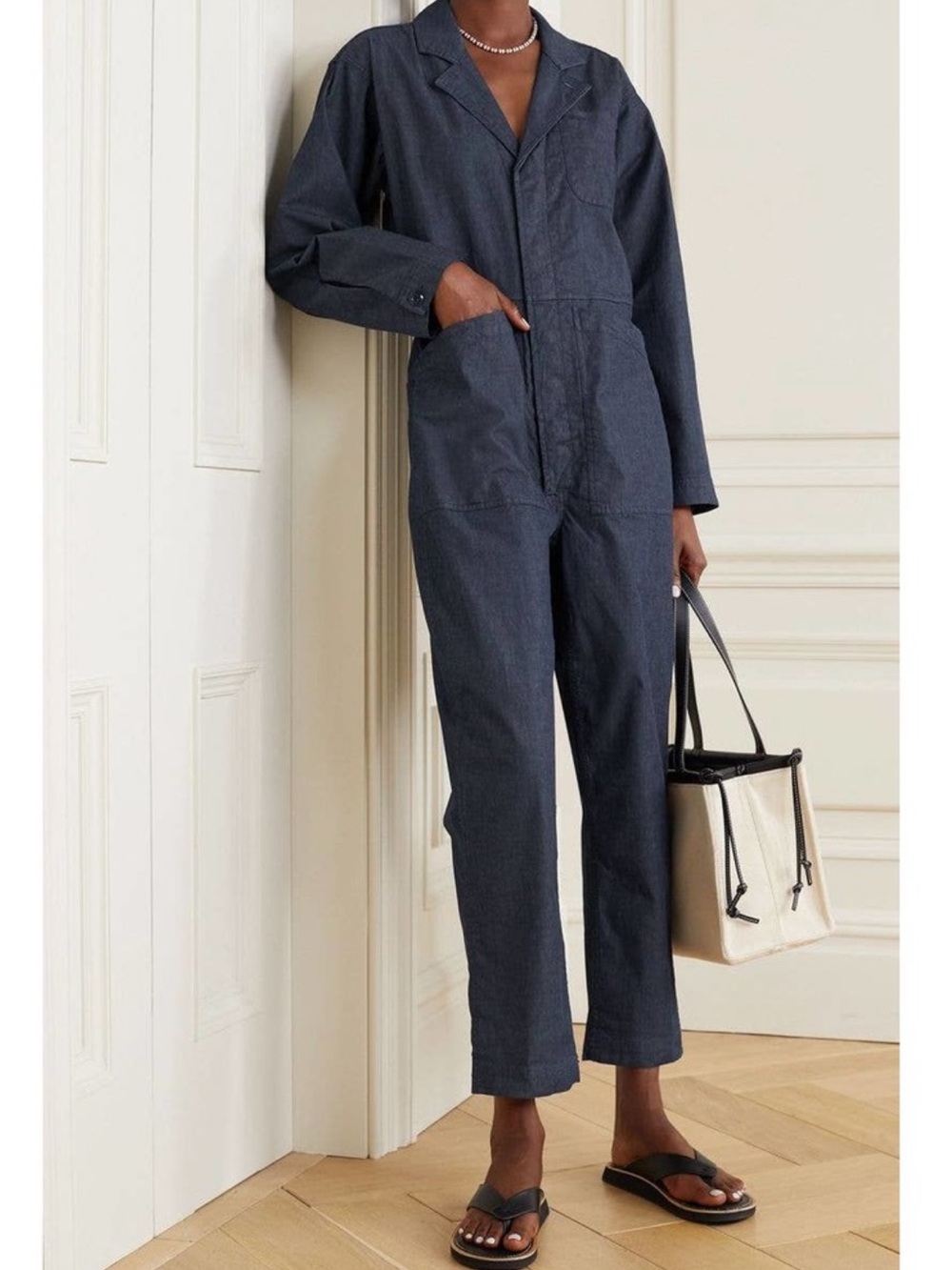 ALEX MILL Indigo Women’s Standard Jumpsuit Dark Blue Indigo Cotton Size S - Picture 2 of 16